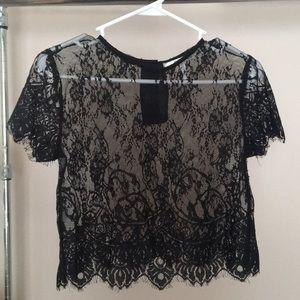 SHEER LACE CROP TOP